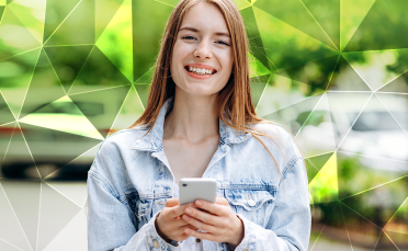 teen with phone