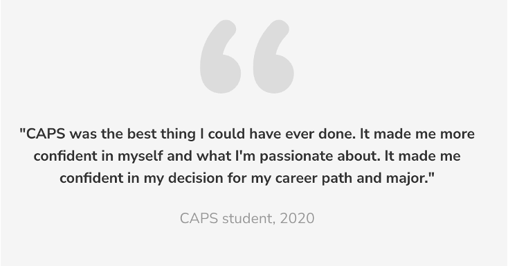 Testimonial from a 2020 CAPS student