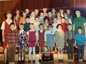Mrs. Moore's 1968 second grade class. Kristin Jenkins pictured front row, third from left.