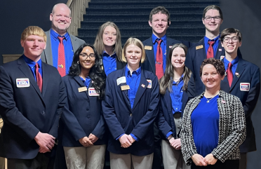 2024-2025 Kansas TSA state officers participated in the 2025 Citizenship Day event at the Kansas State Board of Education